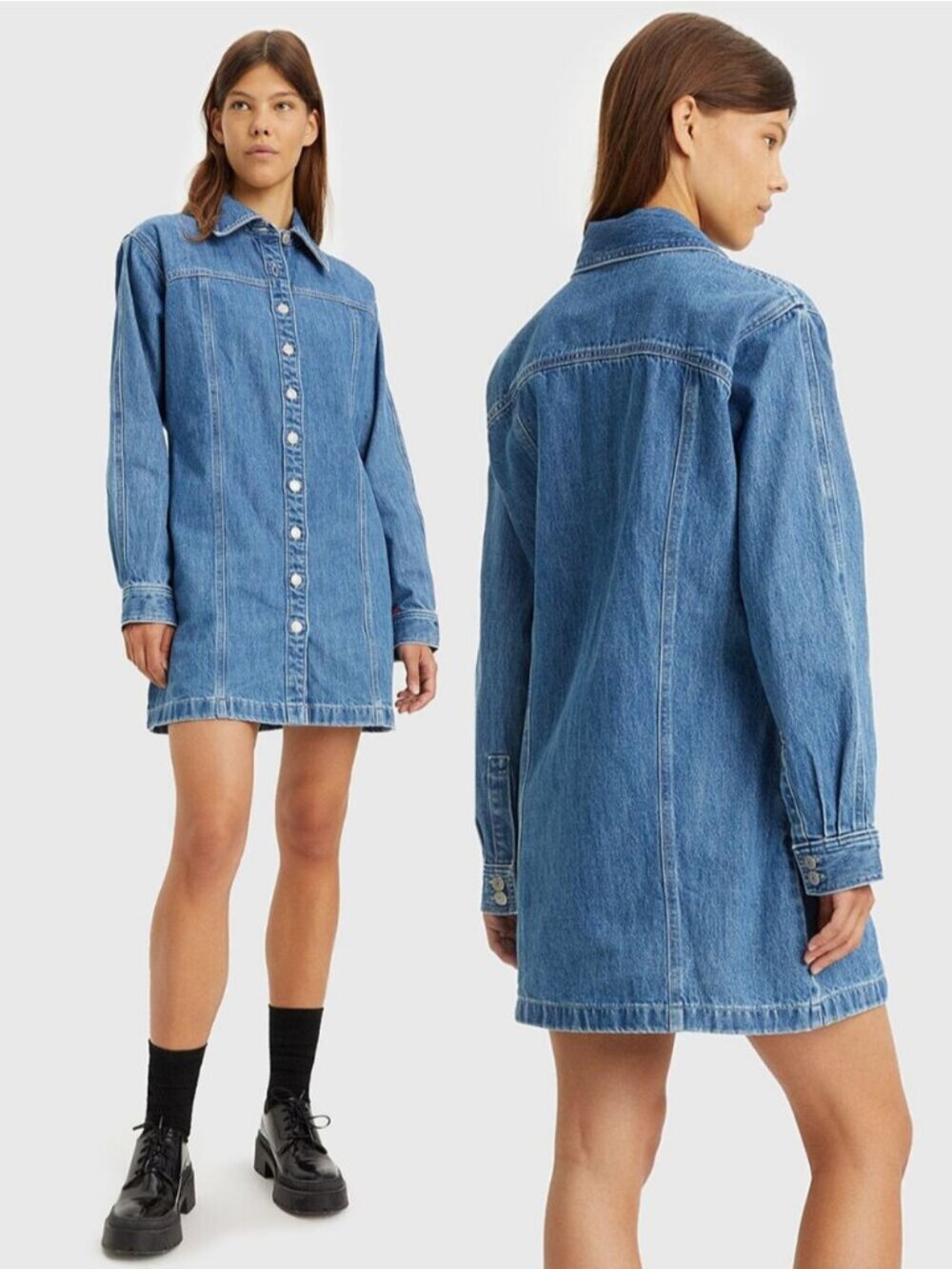 LEVI'S Shay Denim Dress Size Small Old 517 Medium Wash